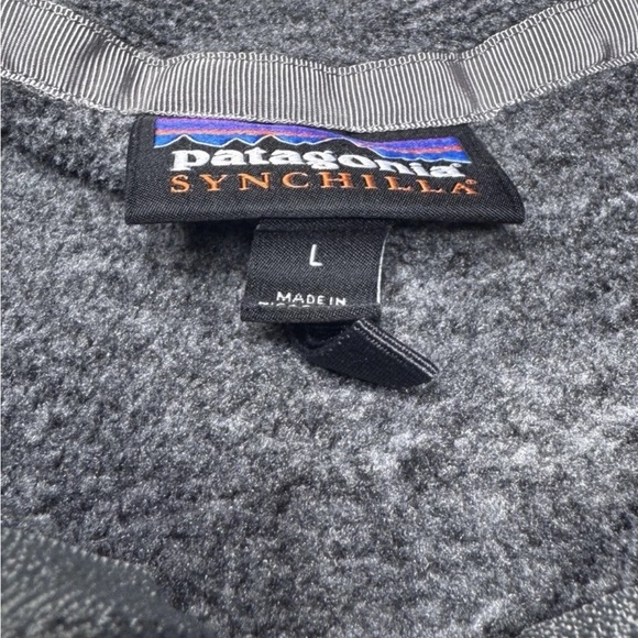 Patagonia Classic Synchilla Fleece Jacket Mens Large Full Zip Grey Gray READ - Picture 6 of 12
